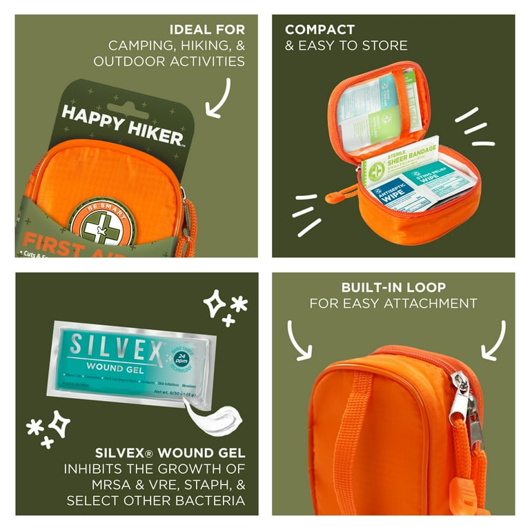 Be Smart Get Prepared Outdoor First Aid - Happy Hiker, 65 Piece