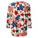 thumbnail image 2 of TaTaai Summer T Shirt for Women Independence Day Print 3/4 Sleeve Round Neck Casual Loose Fit Top Fashion Unstructured Print Soft Stretchy for Daily Outing Gift, 2 of 6