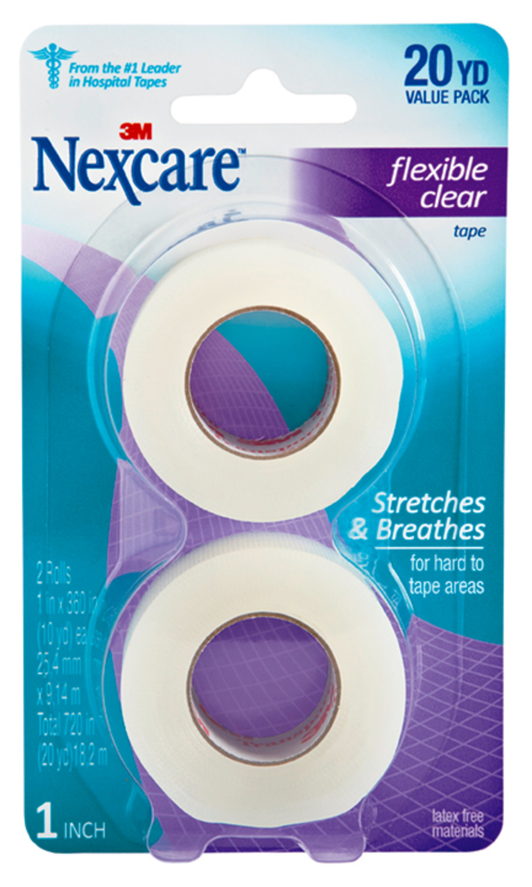 Nexcare Flexible Clear First Aid Tape, Hypoallergenic, From the 1 Leader in U.S. Hospital Tapes