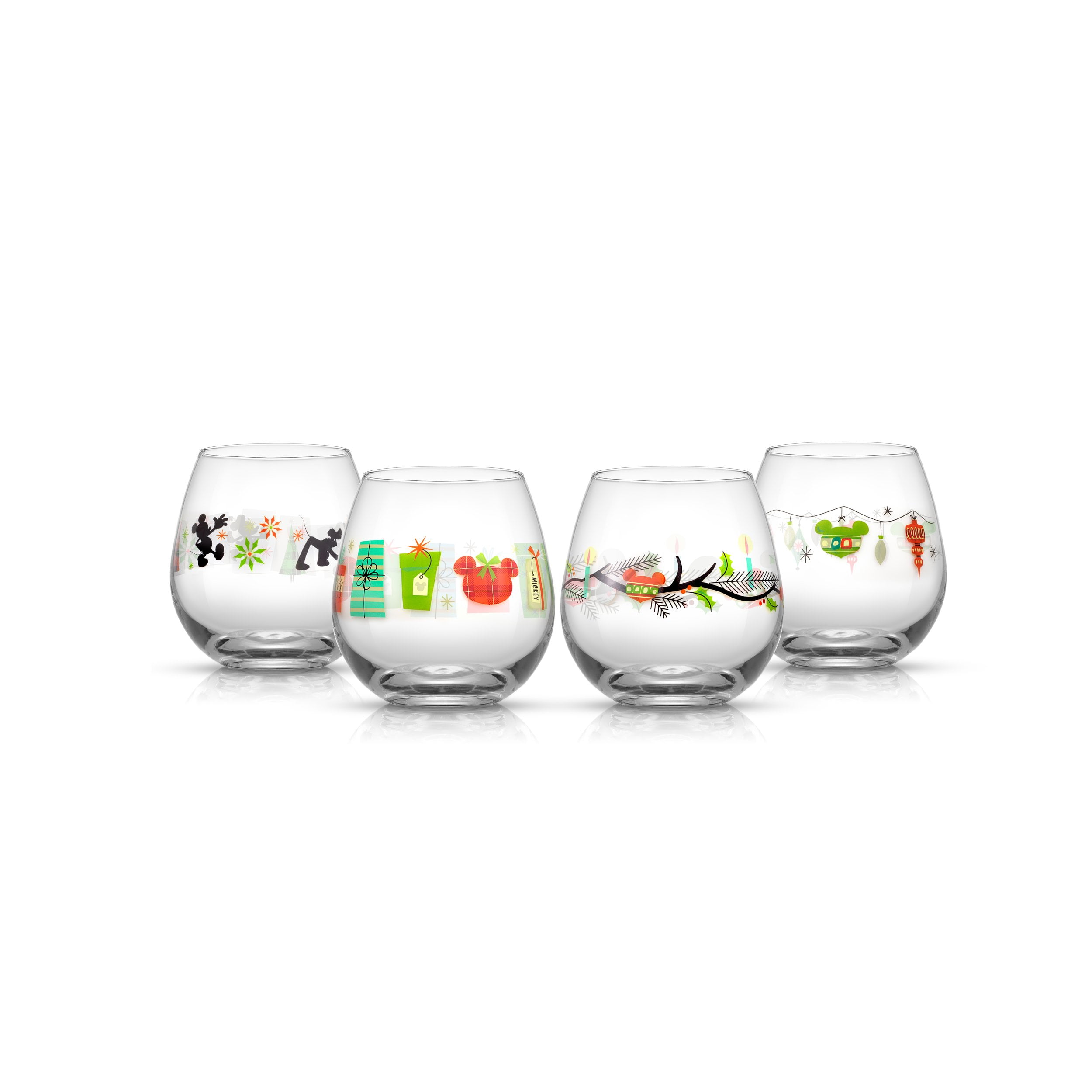 Set of 4 Great For White Or Red JoyJolt Spirits Stemless Wine Glasses 15 Ounce 