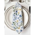 thumbnail image 2 of Cloth Napkins Set of 8 - 20x20 Inches, Blue Yellow Floral Spring Washable Reusable Table Napkins, Summer Pastoral Botanical Green Soft & Absortbent Dining Napkin for Party Wedding Hotel Restaurant, 2 of 8
