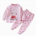 thumbnail image 4 of TOWED22 Toddler Baby Girl Boy Outfits 2 Piece Long Sleeve Soft Sweatshirt and Elastic Waist Joggers Pants Set Colorful Print Fall Winter Clothes Clothing(Pink,3-6 M), 4 of 4