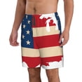 thumbnail image 2 of Susaid American Flag Map Print Men's Swim Trunks Hawaiian Bathing Mesh Lining Suit Swimsuits Beach Shorts with Pockets-Large, 2 of 6