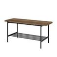 thumbnail image 4 of Athena 40" Wood Bench with Metal Shelf in Rustic Oak, 4 of 8