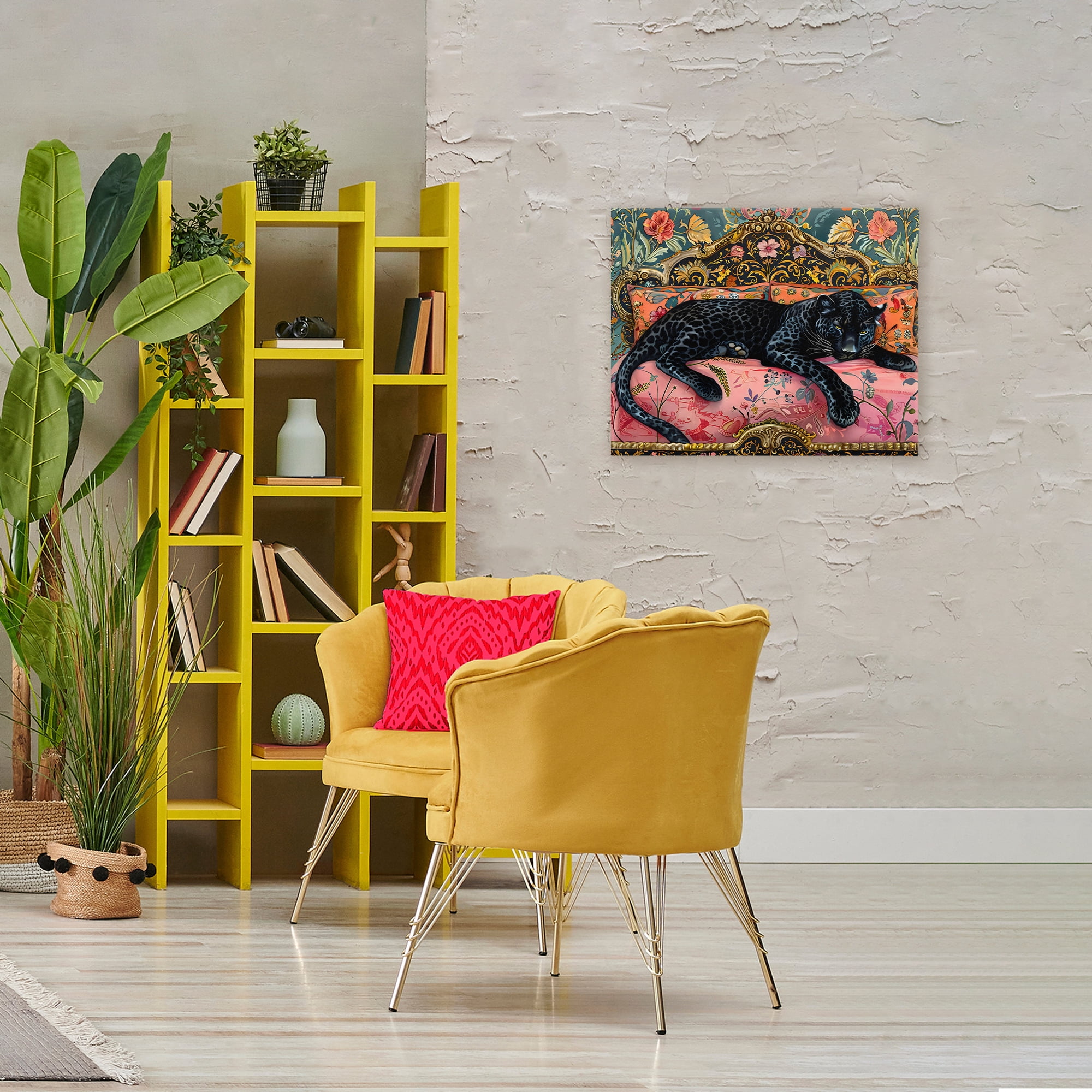 Stupell Industries Lazy Black Elegant Leopard Canvas Wall Art, design by Creative Studio