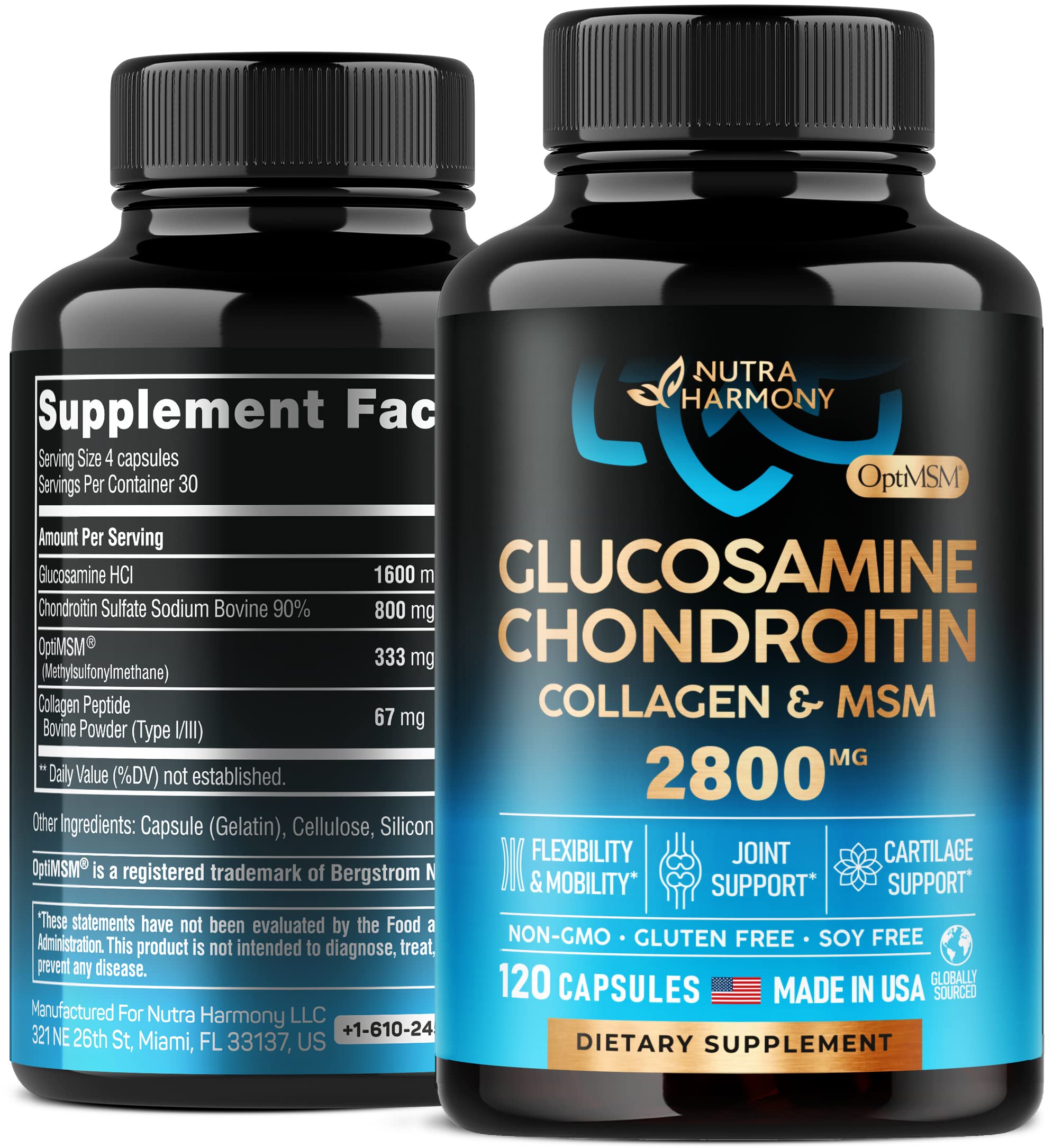 NUTRAHARMONY Glucosamine Chondroitin with Collagen Joint Support