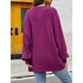 thumbnail image 4 of Mialoley Femmes Chandail Décontracté, Hiver Manches Longues Col Rond Couleur Unie en Tricot Ample, 4 of 5