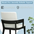 thumbnail image 4 of Euroco Wooden Dining Chairs Set of 2, Modern PU Leather Upholstered Kitchen Arm Chairs, Dining Room Chair for Living Room,Black, 4 of 8