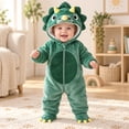 thumbnail image 6 of Baby Girls Warm Long Sleeve Hooded Jumpsuit Dinosaur Costume Infant Baby Clothes Cosplay Costume Halloween Costume for Boys Size 0-12 Months, 6 of 9