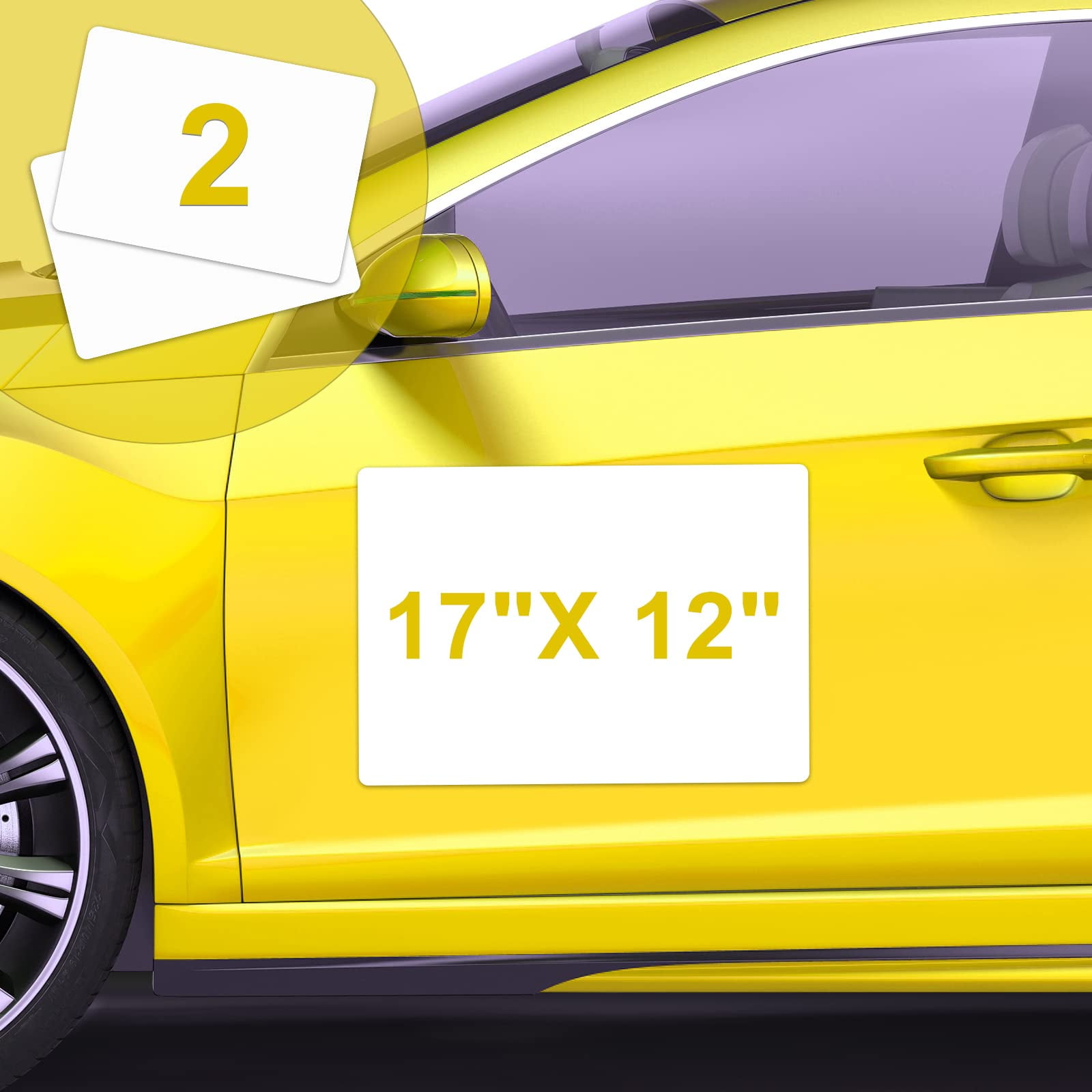 Blank with 45 mils, 2 Pack 17” x 12” Rounded Corners Blank Car