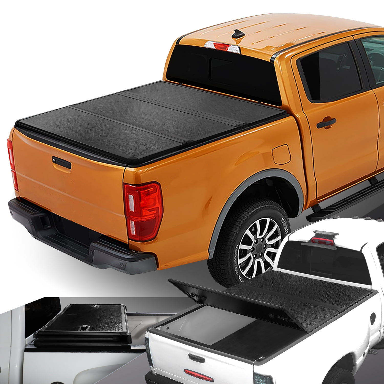 DNA Motoring TTC-HARD-082 Copertura Rigida 3 Parti Per Jeep Gladiator 2020+ | Letto 1,5 M, Senza Binari, Nera, Portata 159 Kg - copertina