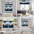 thumbnail image 6 of Navy Blue Kitchen Curtains Sets for Windows 36 Inch Length, Abstract Modern Oil Painting Art Rod Pocket Window Treatments Tier Curtains and Valances Set for Bedroom/Bathroom, 6 of 8