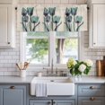 thumbnail image 2 of Tulips Flowers Abstract Window Valance Curtain Green Spring Plant Leaf Rod Pocket Short Curtain for Living Room, Bedroom & Kitchen Window Decor 60x18in, 2 of 8