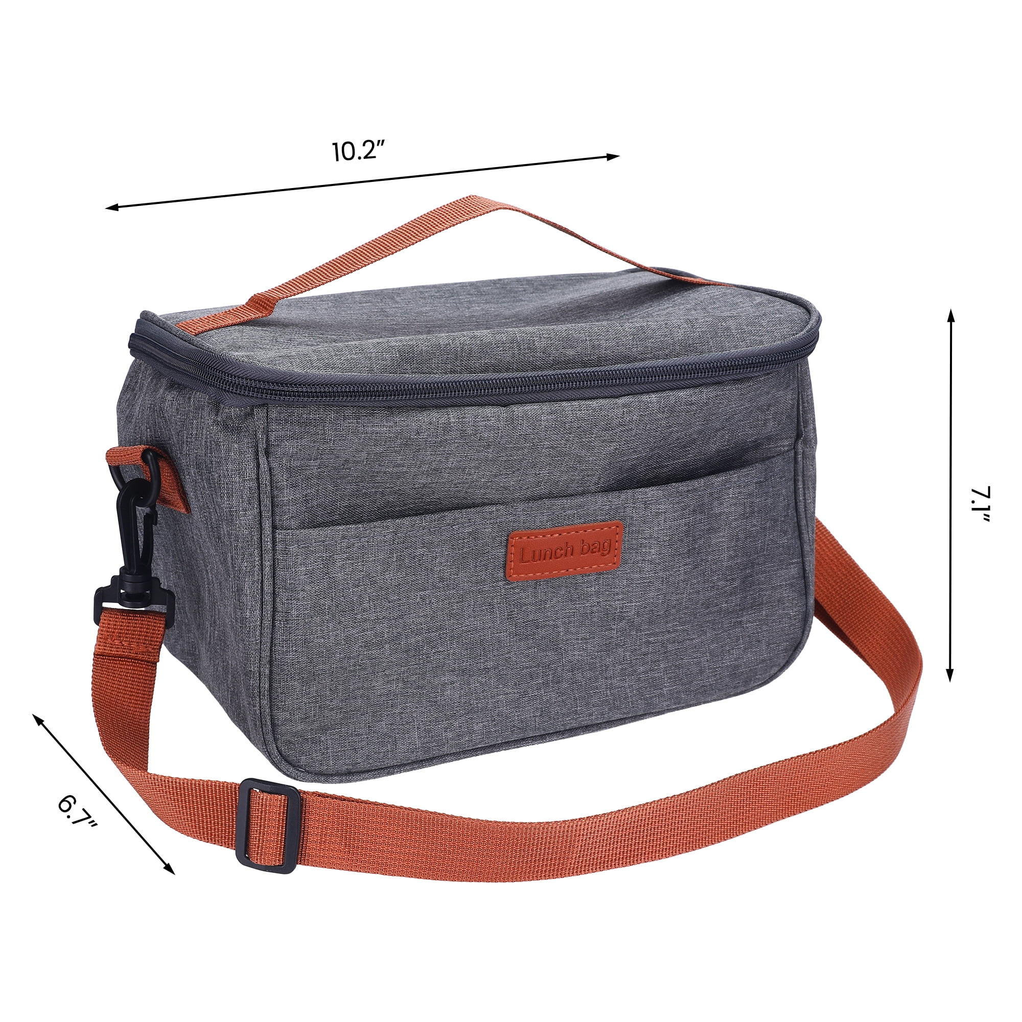 Unique Bargains Insulated Lunch Bag for Office Picnic Gray