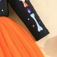 thumbnail image 5 of Bellafa Baby Girls Halloween Skeleton Print Tulle Dress Toddler Girl Long Sleeve Irregular Tutu Dresses for Kids 1-5 Years, 5 of 7