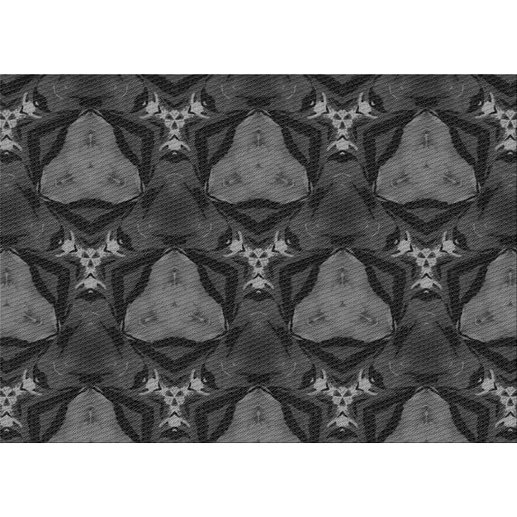 Ahgly Company Indoor Rectangle Patterned Charcoal Black Area Rugs, 7' x 10'