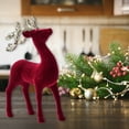 thumbnail image 6 of OEFNTAC Decorations Christmas Deer Ornament Snow Reindeer Pendant Flocking Tabletop Arrangement Holiday Decoration Wine Red 5.12x2.36x8.66in, 6 of 6