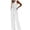 F431 White, variant on Likimi Two Piece Sets For Women Solid Color V Neck Sleeveless Button Down Pockets Tops With Wide Leg Pants Outfit Set White Size 2Xl