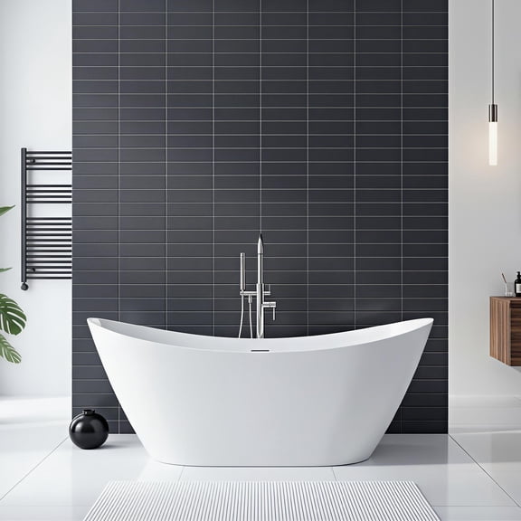Transolid Skylar Grande 67 in. x 31 in. Freestanding Oval Soaking Bathtub in Matte White with Color-Matched EZ-Click Center Drain, 58.2-Gallon, 27 in. Soak Depth, 100% Acrylic, CSA Certified