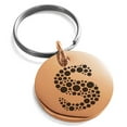 thumbnail image 1 of Stainless Steel Letter S Initial Dotted Monogram Engraved Small Medallion Circle Charm Keychain Keyring, 1 of 1