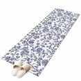 thumbnail image 2 of 2x6 Kitchen Runner Rug, Blue Flower Non-Skid Rubber Backing Large Rectangle Rugs - Living Room Bedroom Home Office, Spring Leaf Vintage Farmhouse Boho Plant Indoor Floor Mat Carpets Washable Rug, 2 of 9