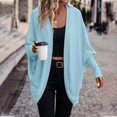 thumbnail image 2 of Women's Loose-fitting, Slimming, Stylish, Versatile Long Cardigan for Women's Casual Fashion and Apparel,Sky Blue,M, 2 of 5