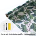 thumbnail image 6 of DKTIE 17.7"x78.7" Colorful Green Leaf Decorative Sunshade Film - UV Protection, Heat, Electrostatic Adsorption Installation Detachable Design for Bathrooms, Bedrooms & Balconies, 6 of 9