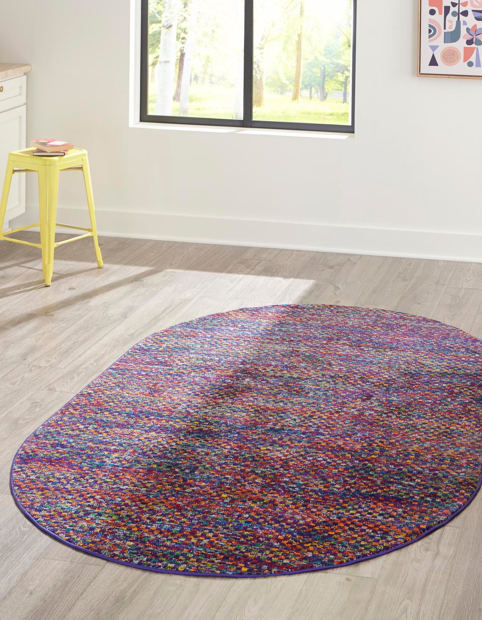 Rugs.com Calypso Collection Rug – 8' x 10' Oval Multi Medium Rug ...