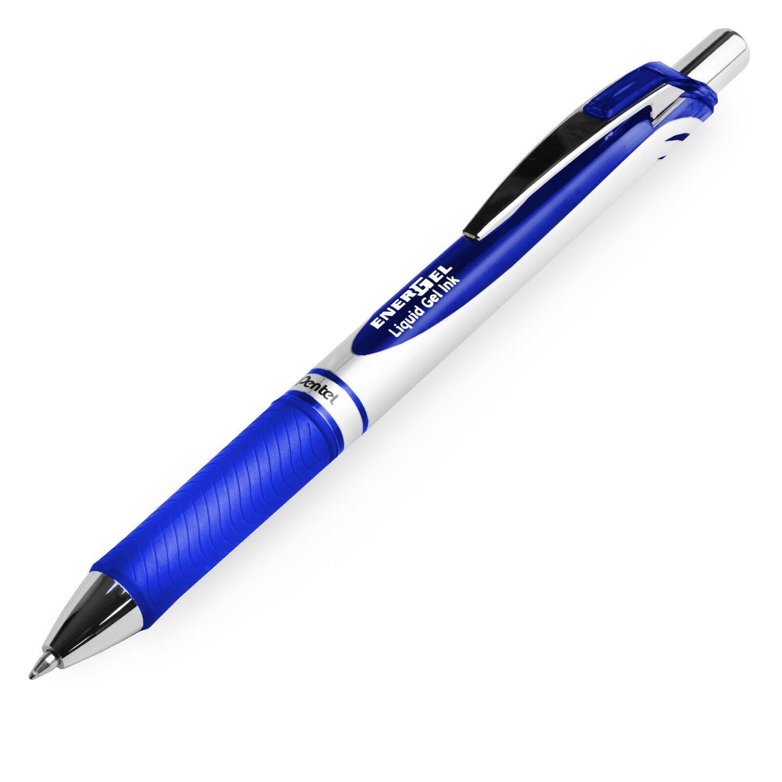 Pentel Energel BL77 Retractable Gel Ink Rollerball Pen - 0.7mm - 54% Recycled - Blue - Pack of 12 in Pillow Packaging