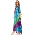 thumbnail image 3 of Sakkas Catia Women's Boho Casual Long Maxi Caftan Dress Kaftan Cover-up LougeWear - 1-Blue - One Size, 3 of 5