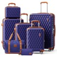 thumbnail image 1 of Set de equipaje Melalenia, maleta de 7 piezas con ruedas giratorias, azul marino, 1 of 7