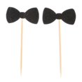 thumbnail image 5 of 3x20 Pieces Glitter Paper Bowknot Cake Topper Birthday Party Cake Decor Black, 5 of 5