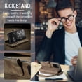 thumbnail image 4 of for Samsung Galaxy S20 Ultra Case Wallet for Women and Men, Samsung Galaxy S20 Ultra Case, PU Leather Magnetic Flip Strap Wristlet Zipper Card Holder Wallet Business Phone Cover for S20 Ultra, Brown, 4 of 10