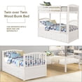 thumbnail image 4 of Bed Frame Twin Bunk Bed with Ladder, Safety Rail, Twin Trundle Bed with 3 Drawers for Teens Bedroom, Guest Room Furniture, 4 of 8