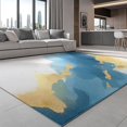 thumbnail image 2 of Area Rugs 4 X 6 ft Washable, Simple Watercolor Background Non-Skid Low Pile Indoor Carpet for Living Room Bedroom Office Backyard Decor, White Blue Printed Outdoor Rug, 2 of 7