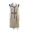 Escada Womens Cotton Beige Brown Collard Belted Sleeveless Shift Dress Size 38