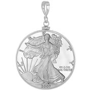 Sterling Silver SILVER EAGLE Bezel 40.7 mm Screw Top Coin Edge One oz Coin NOT Included