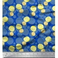 thumbnail image 1 of Soimoi Blue Cotton Jersey Fabric Lemon Slice Vegetable Print Fabric by Yard 58 Inch Wide, 1 of 1