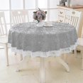 thumbnail image 1 of 180cm Round Pvc Oilcloth Tablecloth, With Floral And Lace Pattern, Waterproof Stain Resistant, 1 of 5