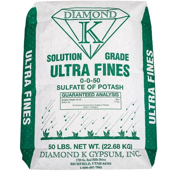 50lb Bag Organic Solution Grade Sulfate of Potassium Fertilizer Powder 0-0-50 (1 Bag)