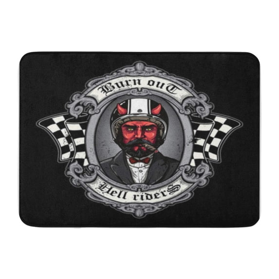 KDAGR Motorcycle The Devil of Biker in is Easy Doormat Floor Rug Bath Mat 30x18 inch