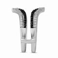 thumbnail image 3 of 2Ct Round Cut Simulated Black & White Diamond Wedding Enhancer Wrap Ring Guard 14K White Gold Plated 925 Silver For Her, 3 of 4