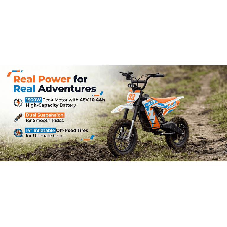 NEXVEY SPARK03 Electric Dirt Bike for Kids 8–13, Perfect Birthday