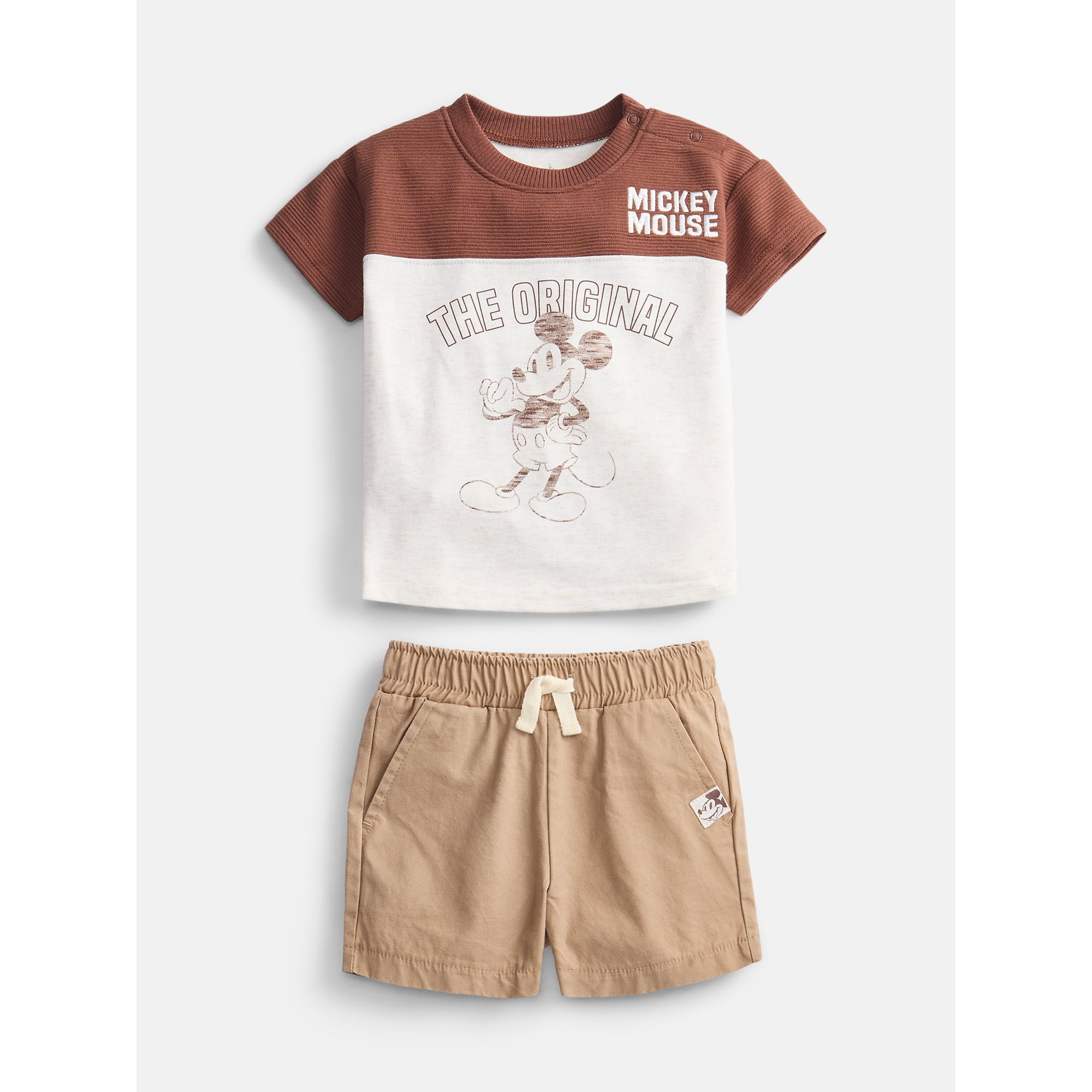 Mickey Mouse Baby Boys Graphic Tee and Matching Shorts Set, 2-Piece, Sizes 0/3M-24M