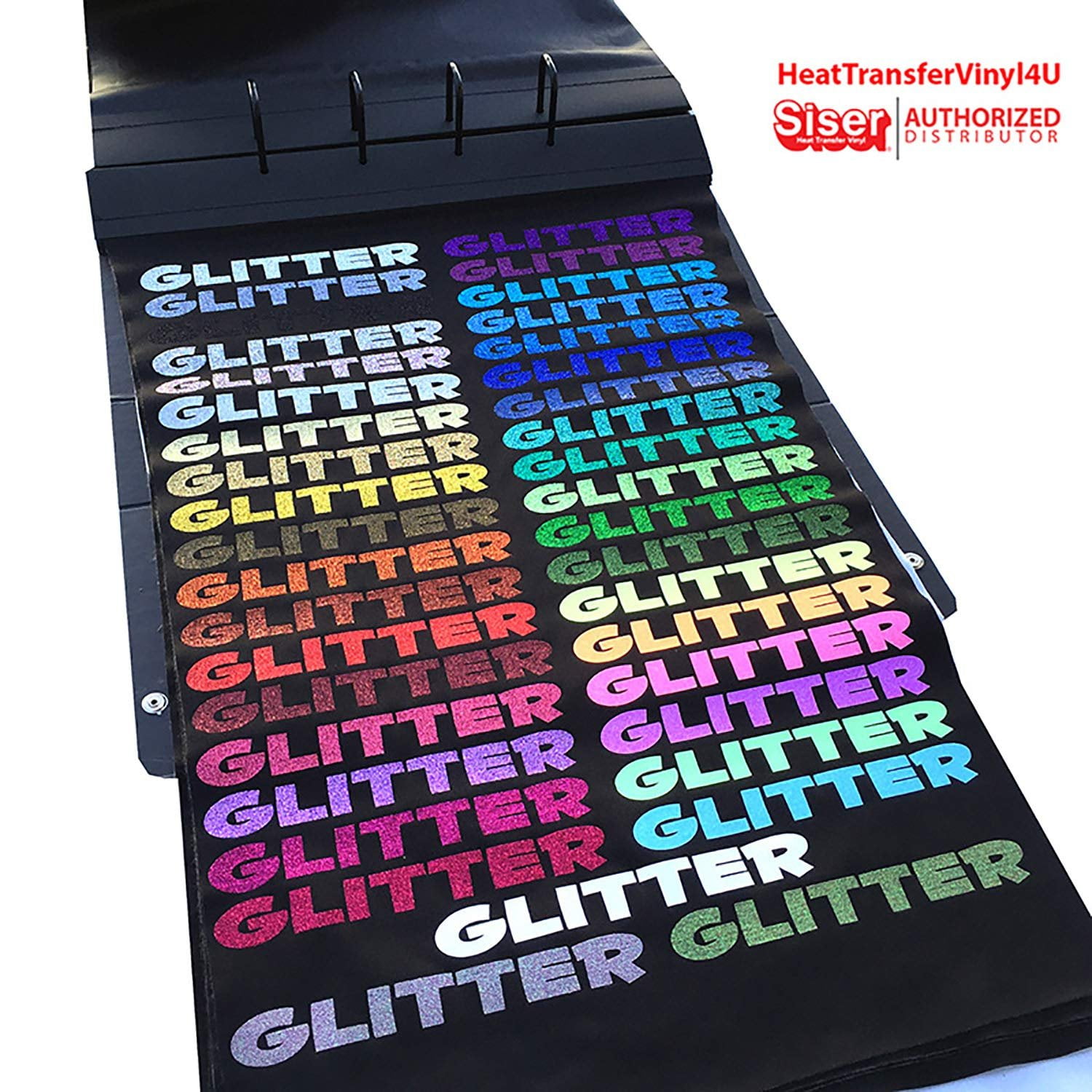 Siser Glitter Iron On Heat Transfer Vinyl 12 Inches Actl. Size 11.8" Neon Orange, 5 Yards