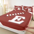 thumbnail image 4 of Erosebridal Sport Rugby Letter Monogrammed E Full Size Sheets 4-Piece for Teens,Football Gamer Bed Sheets for Boys Girls,Luxury Bedroom Decor, 4 of 5