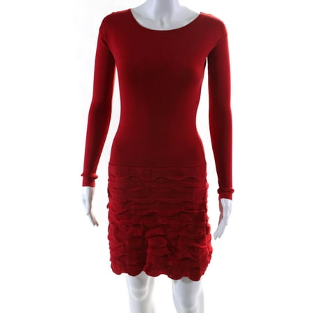 

Pre-owned|Cynthia Steffe Womens Body Con Sweater Dress Red Cotton Size Extra Small