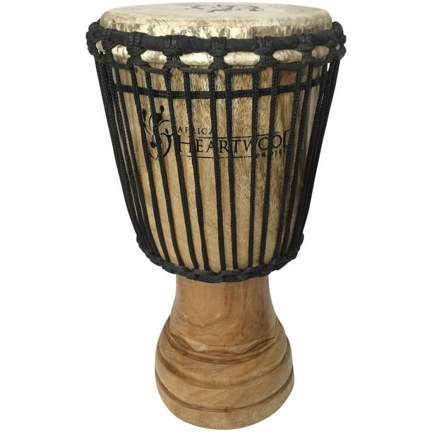 Handcarved African Djembe Drum Solid Wood, Goat Skin Made in Ghana