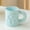 Blue, variant on Charming Heart-Shaped Embossed Flower Ceramic Mug - Elegant Minimalist Coffee and Tea Cup for Home and Office