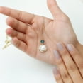 thumbnail image 5 of Rosec Jewels Designer Freshwater Pearl Pendant with Blue Topaz and Diamond - AAA Grade - 8 Carat Pearl Statement Necklace with Chain, 14K Yellow Gold, 5 of 7